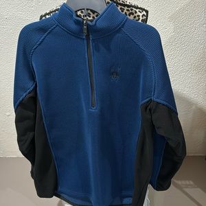 Men’s Spyder pullover jacket with fleece and 1/4 zip. Perfect for spring skiing